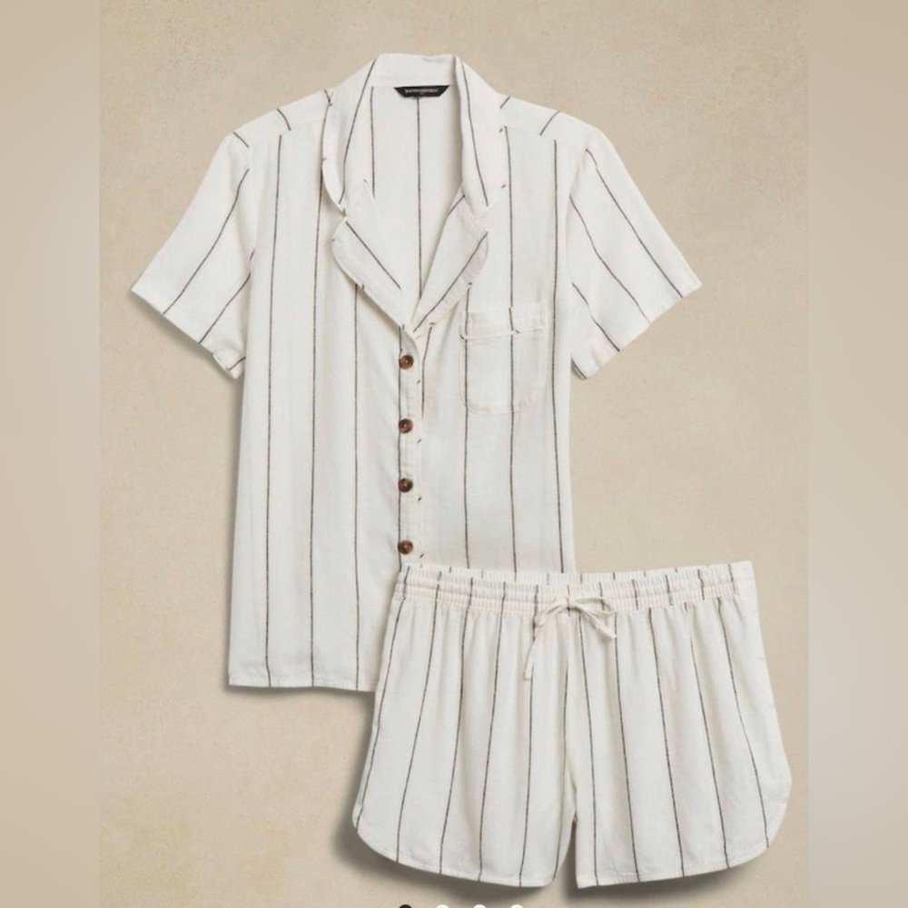 Linen-Cotton Short Pajama Set